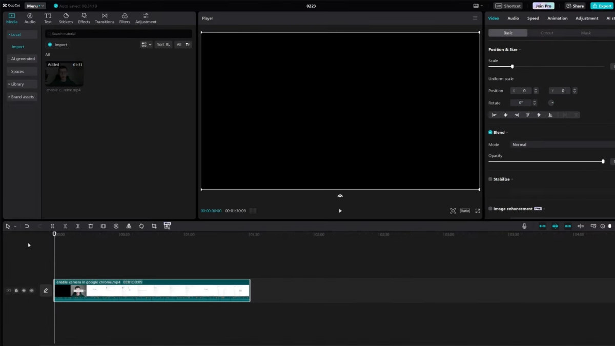 Hướng dẫn cách nhân đôi video trên Capcut PC