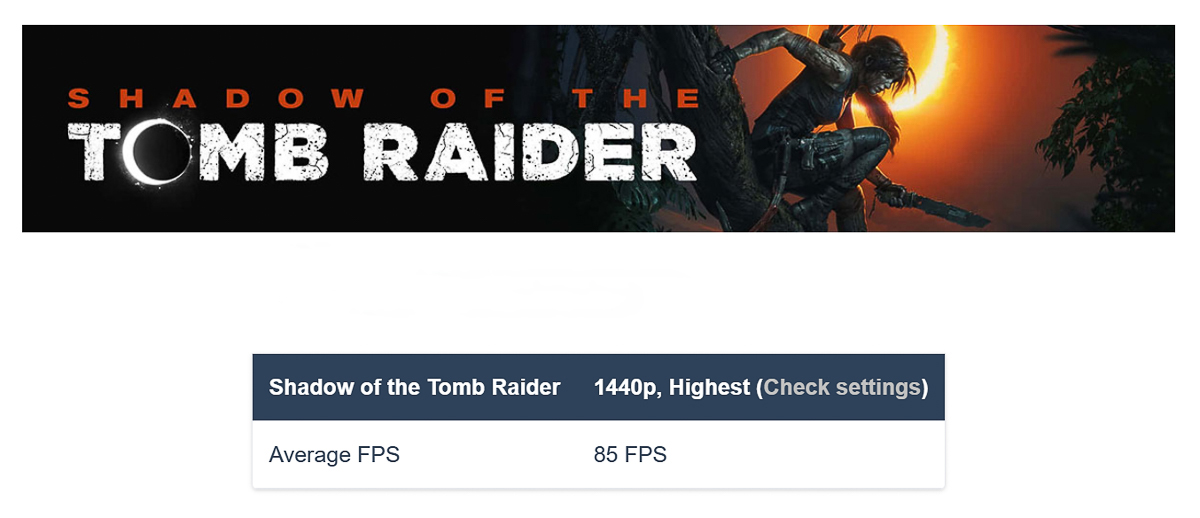 Chỉ số FPS khi chơi game Tomb Raider