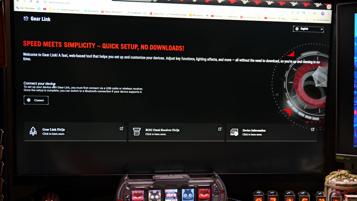 Giao diện phần mềm web Gear Link