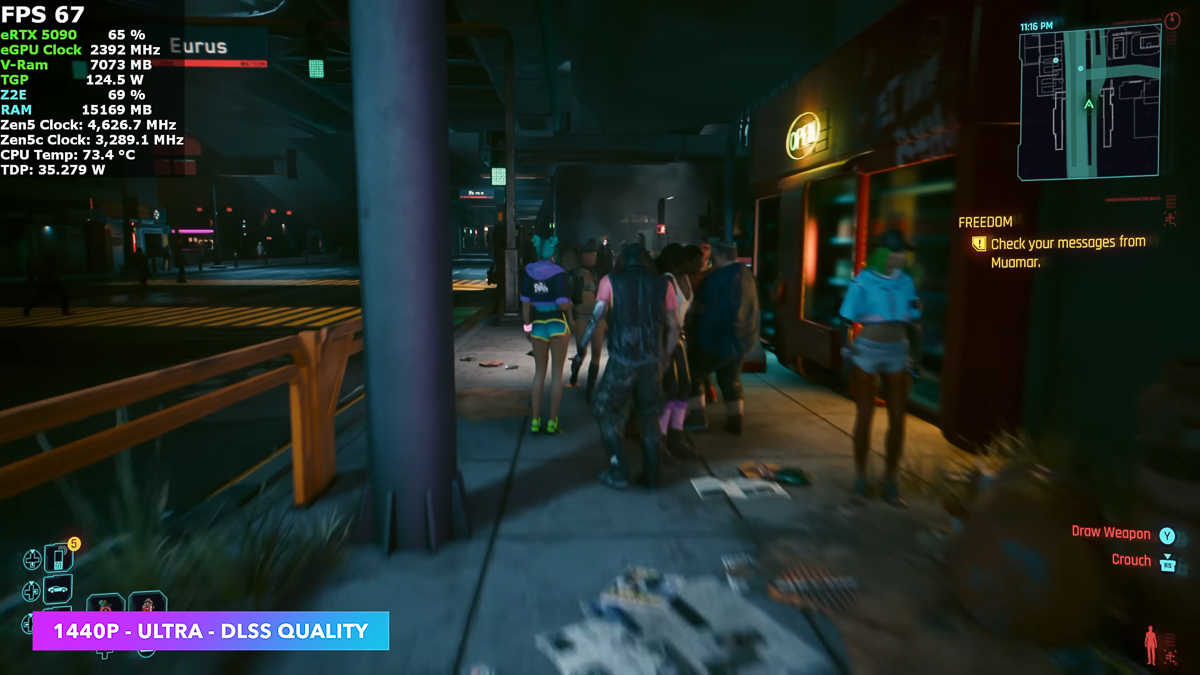 Cyberpunk 2077 với DLSS Quality