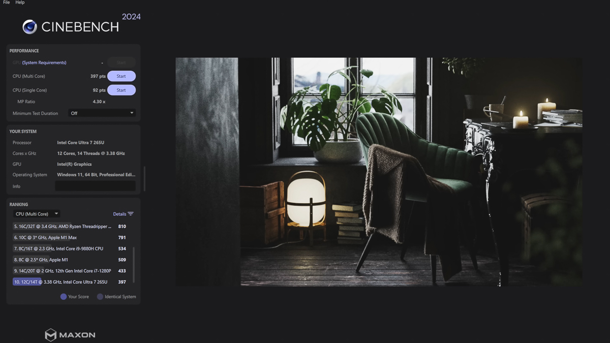 Chấm điểm với Cinebench R24
