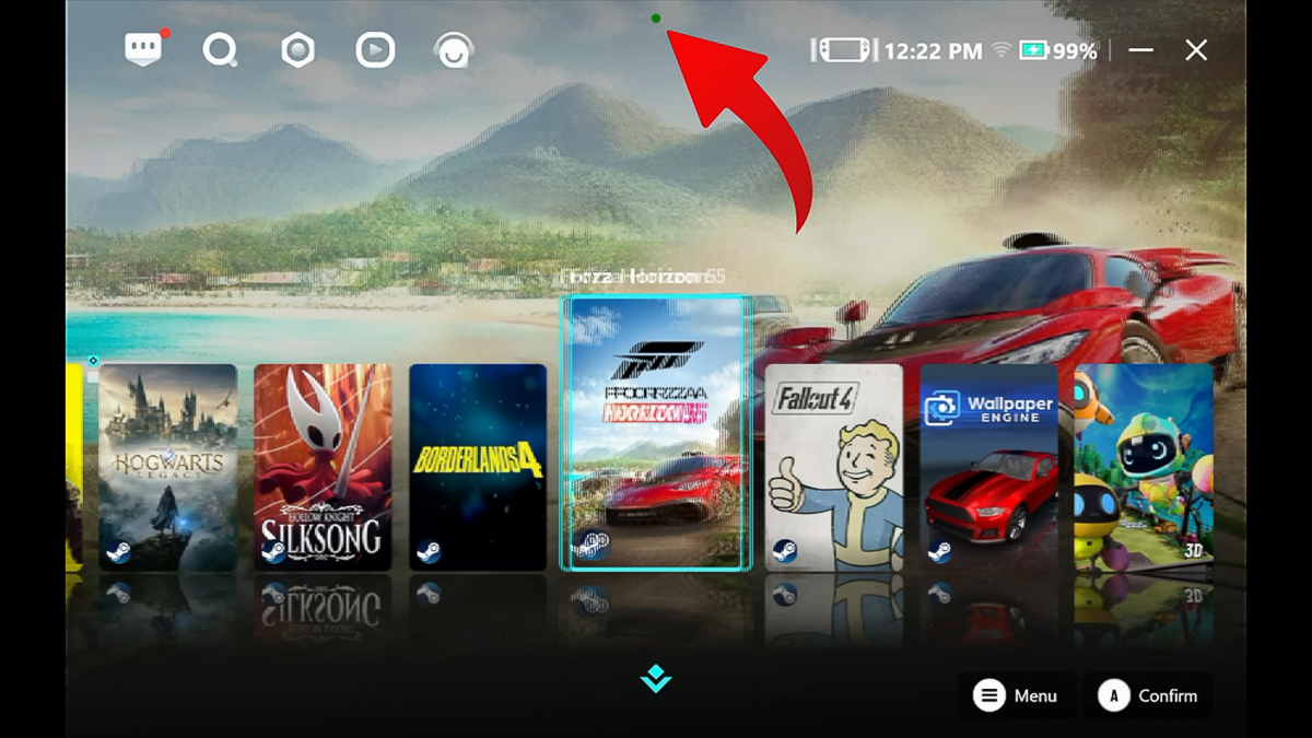 Chấm xanh biểu thị cảm biến đặt đúng góc