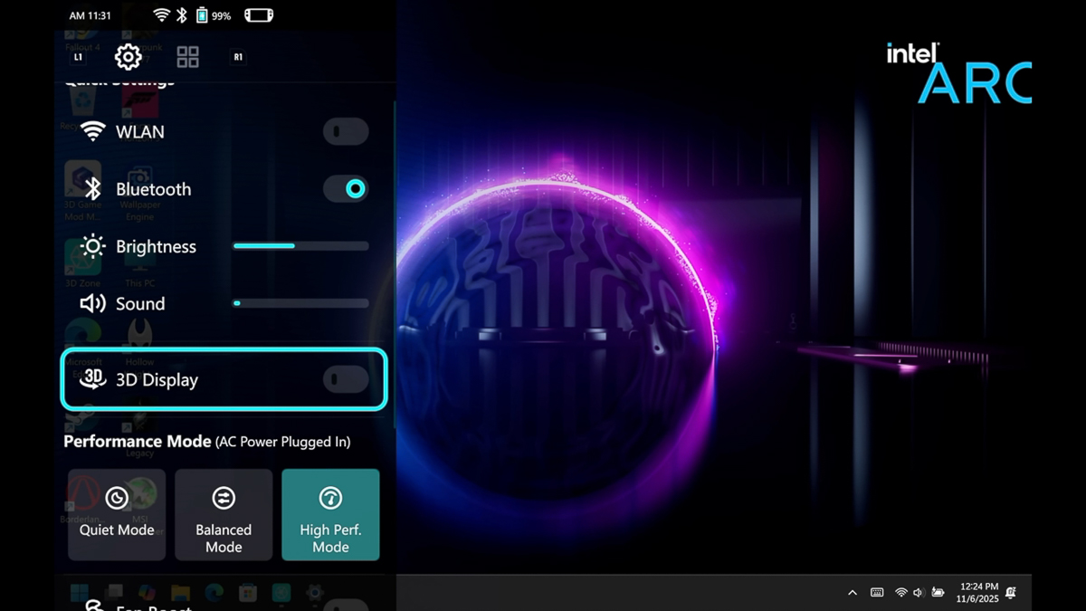 Quick Menu tùy chỉnh nhanh ở giao diện màn hình chính