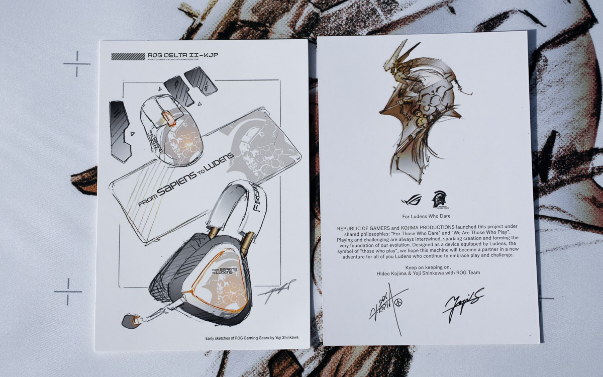 Giấy giới thiệu về sự hợp tác giữa ASUS ROG và Kojima Production