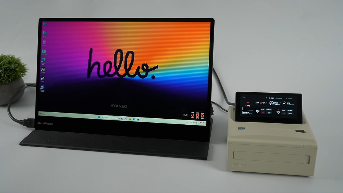 Màn hình của AYANEO AM01S có thể được sử dụng như một công cụ theo dõi cho công việc