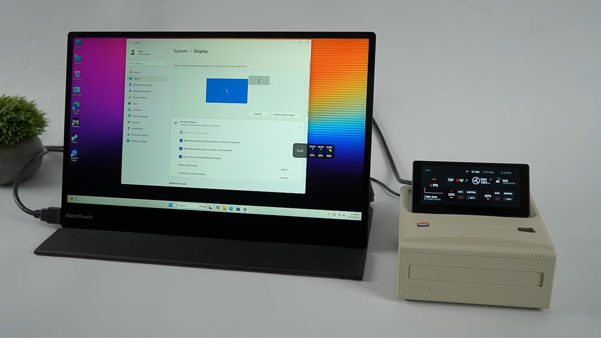 Hệ thống ghi nhận màn hình phụ của AYANEO AM01S 