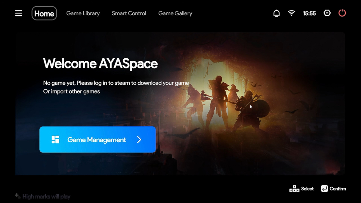 Giao diện chính phần mềm AYANEO Space