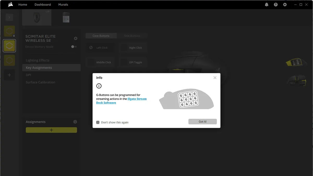 Corsair Scimitar Elite Wireless SE MMO có lẽ là mẫu chuột đầu tiên được tích hợp nền tảng StreamDeck