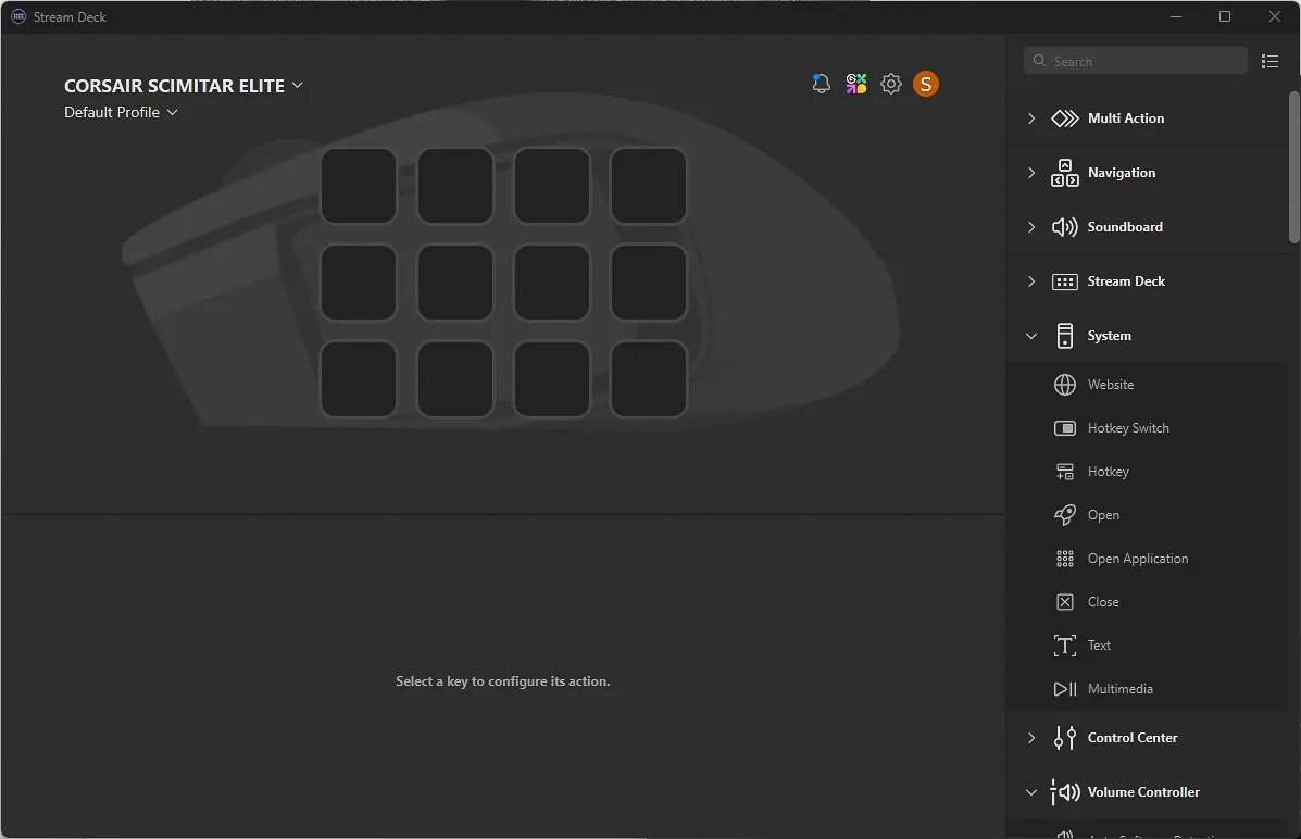 Giao diện tùy chỉnh chức năng của StreamDeck tích hợp