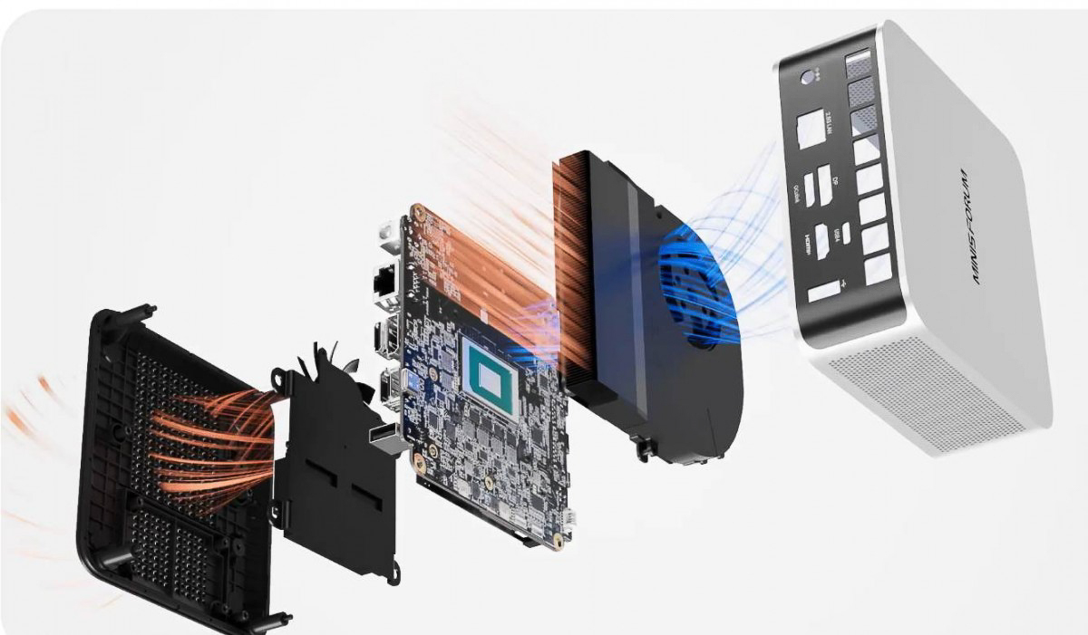 Minisforum AI X1 không bị quá nóng nhờ vào hệ thống tản nhiệt hiệu quả