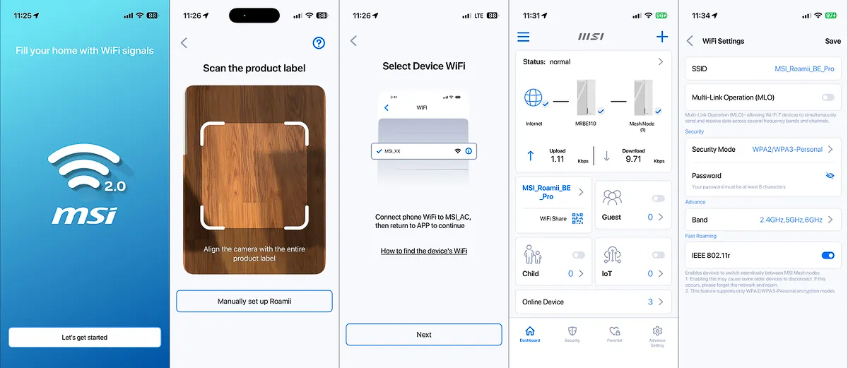 Giao diện chính của phần mềm MSI Router 2.0