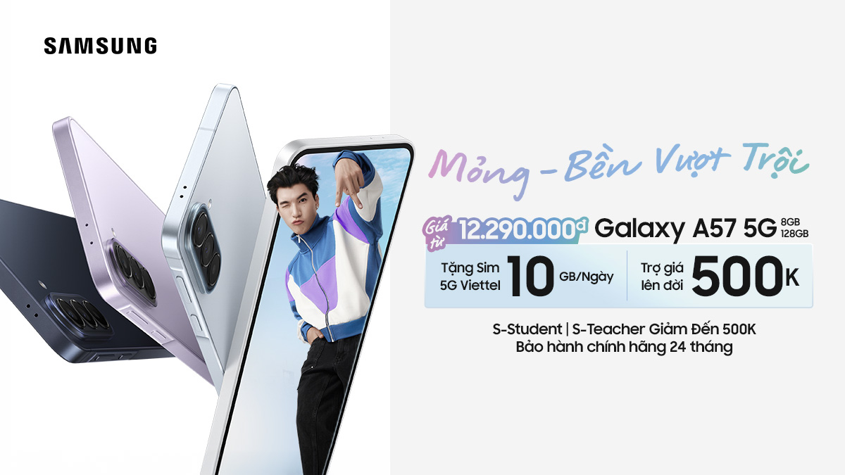 CellphoneS mở bán Galaxy A37 và Galaxy A57: Giá từ 10.79 triệu đồng, quà tặng hấp dẫn, mời bạn chốt đơn
