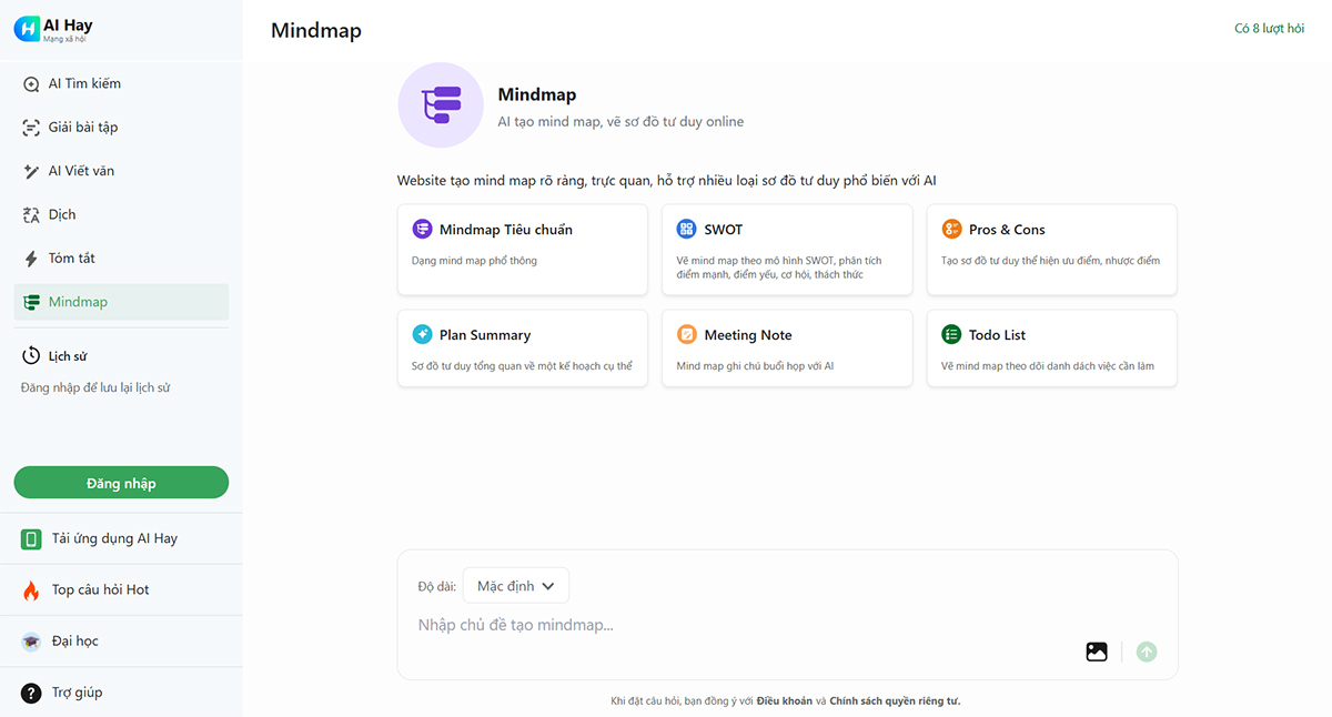 AI Hay công cụ tạo AI mindmap miễn phí