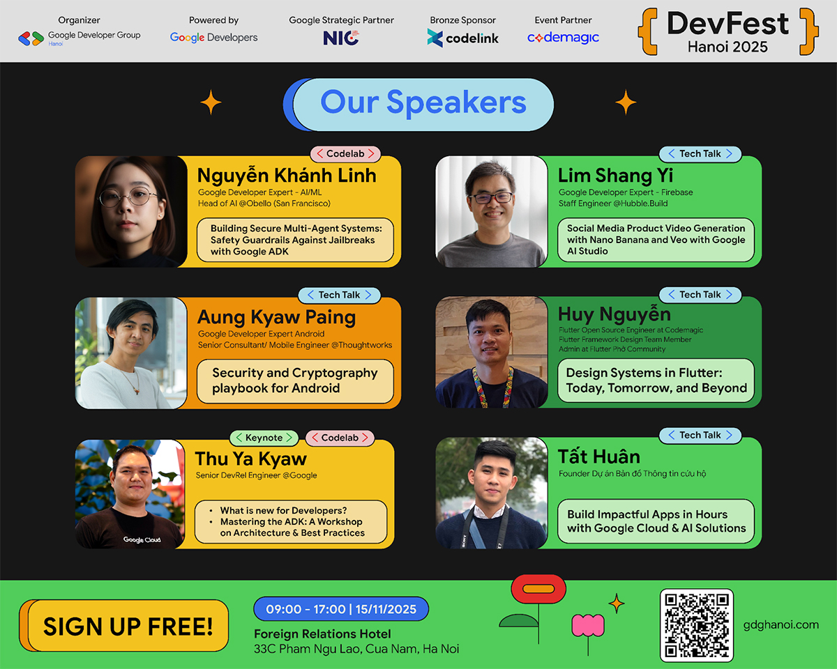Các diễn giả sẽ diễn giả xuất hiện tại sự kiện
