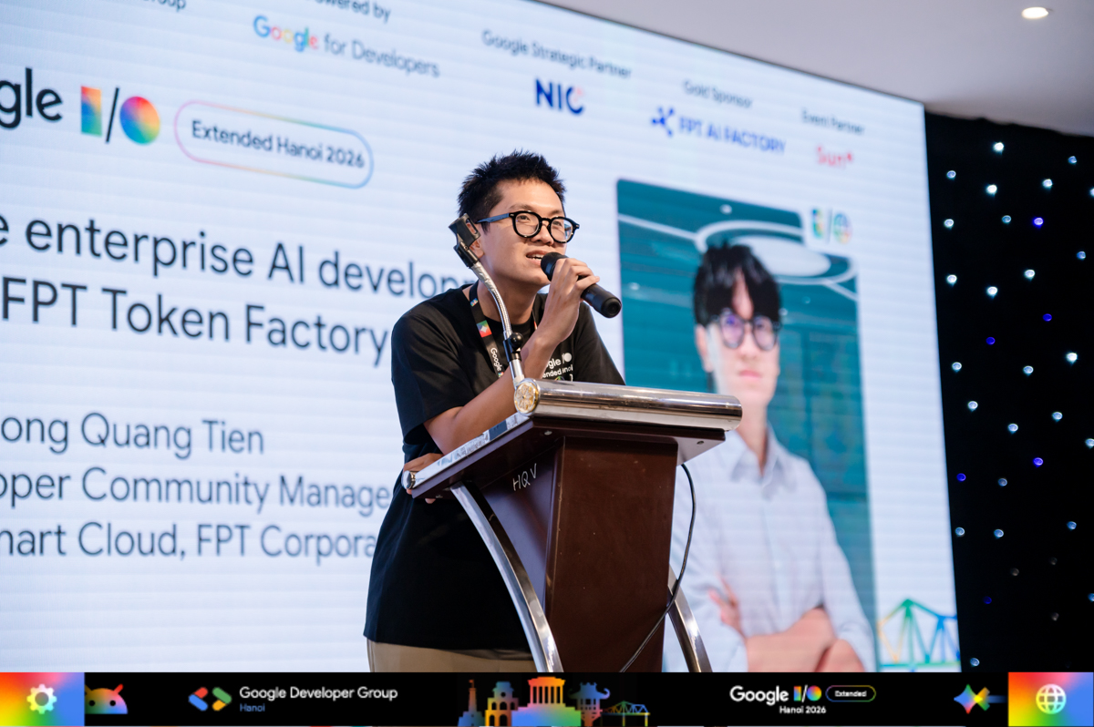 Tech Talk Scale enterprise AI development with FPT Token Factory do anh Dương Quang Tiến - Developer Community Manager tại FPT Smart Cloud, FPT Corporation trình bày