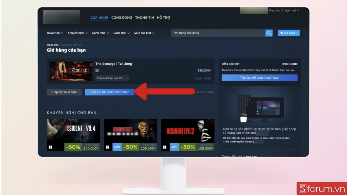 Tiến hành mua game