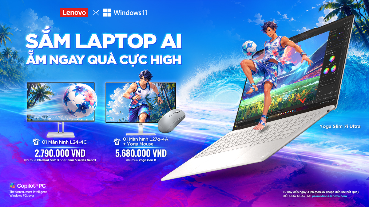 Sắm laptop AI Lenovo tại CellphoneS, rinh ngay quà xịn cực chất!!