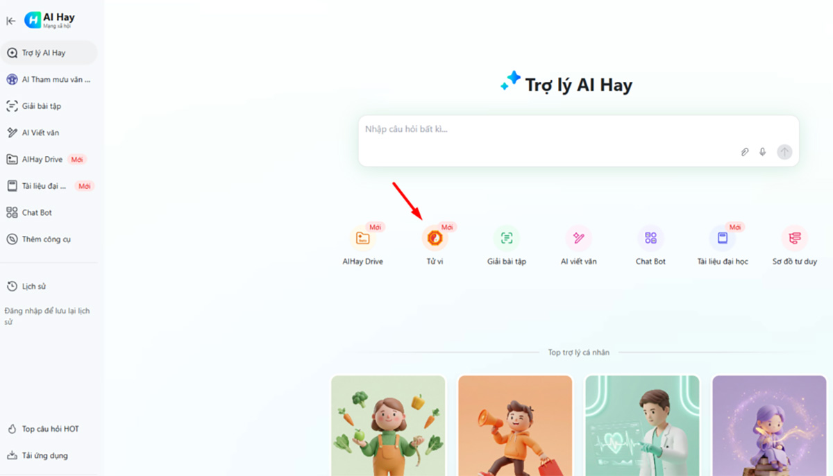 Cách xem tử vi trên AI Hay