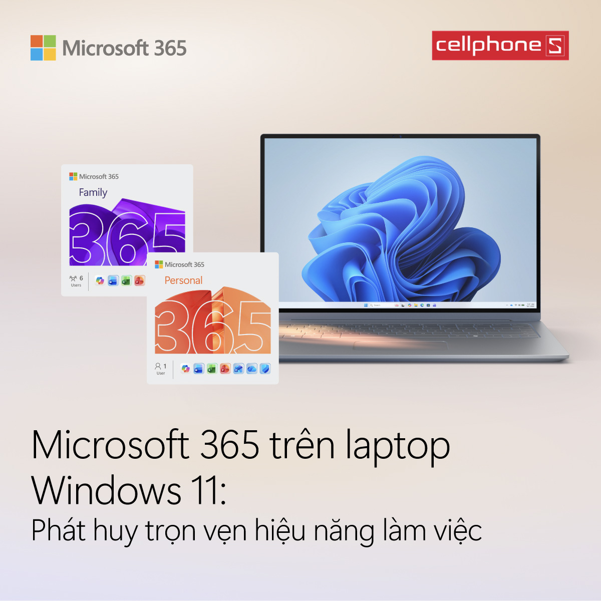 Phát huy trọn vẹn hiệu năng làm việc với Microsoft 365 trên laptop Windows 11