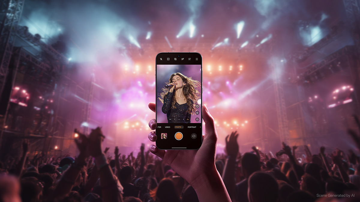 Khả năng zoom quang học tương đương 10x mang đến những hình ảnh ấn tượng trong đêm nhạc