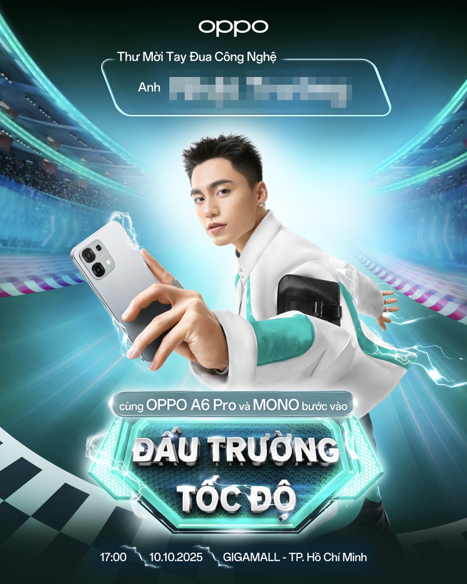 Thư mời sự kiện ra mắt OPPO A6 Pro