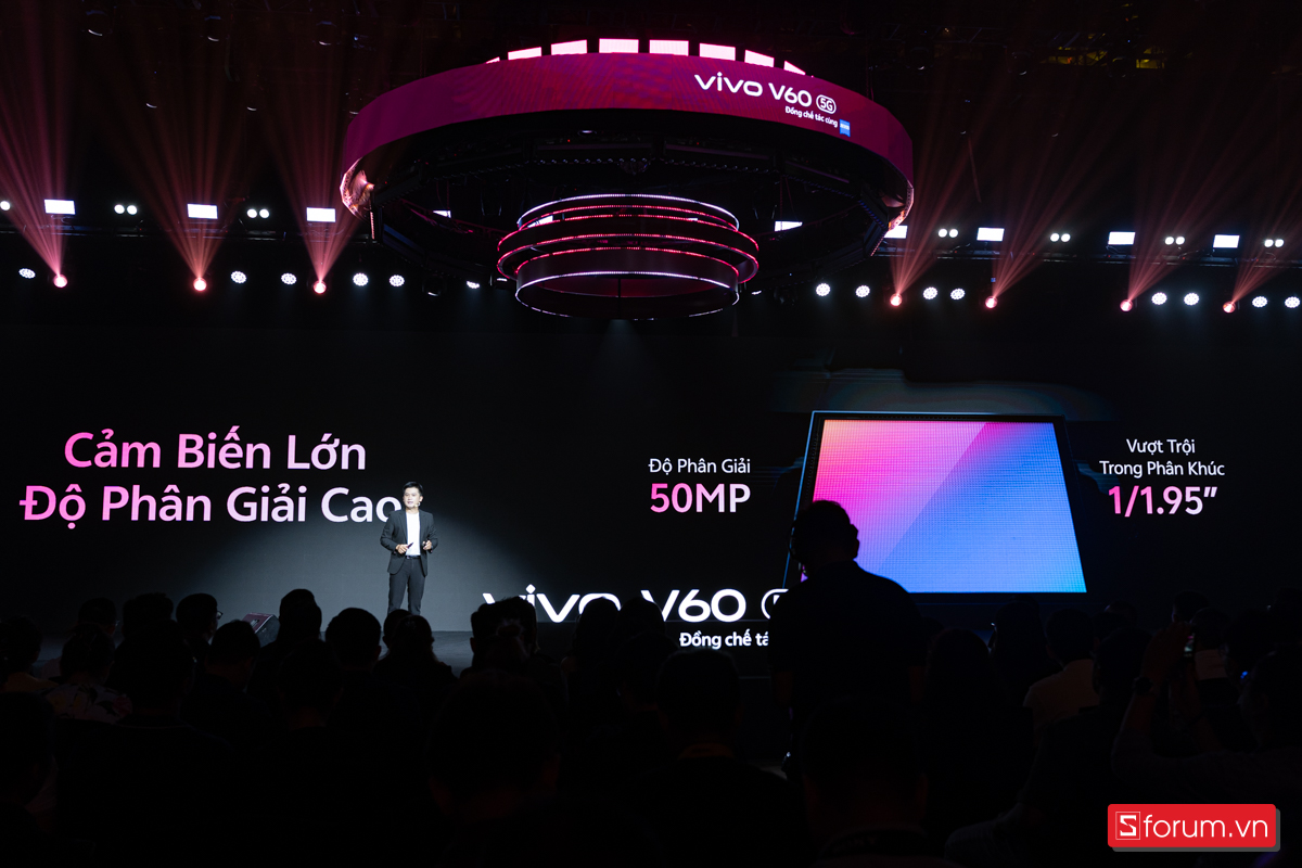 vivo V60 5G sở hữu cảm biến kích thước lớn 1/1.95 inch