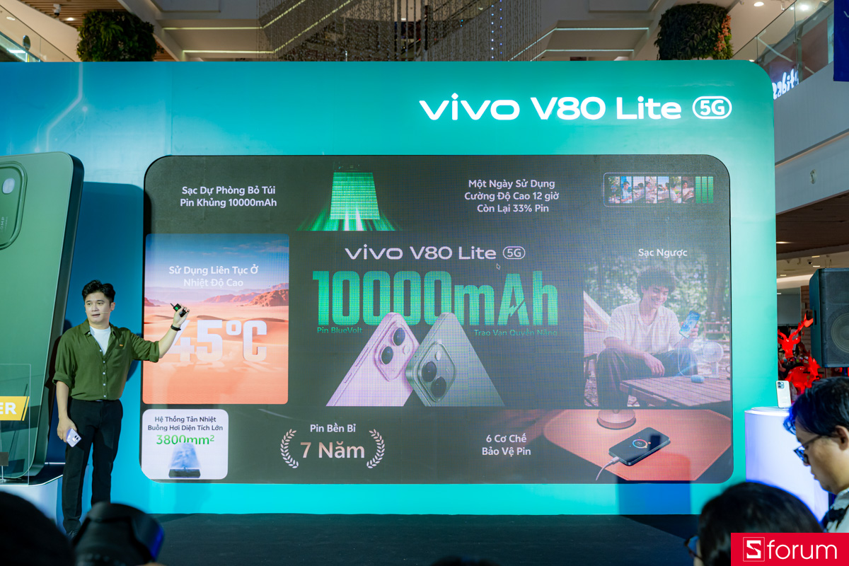 vivo V80 Lite 5G trang bị viên pin 10,000mAh đạt kỷ lục Guinness thế giới về thời gian sáng màn hình
