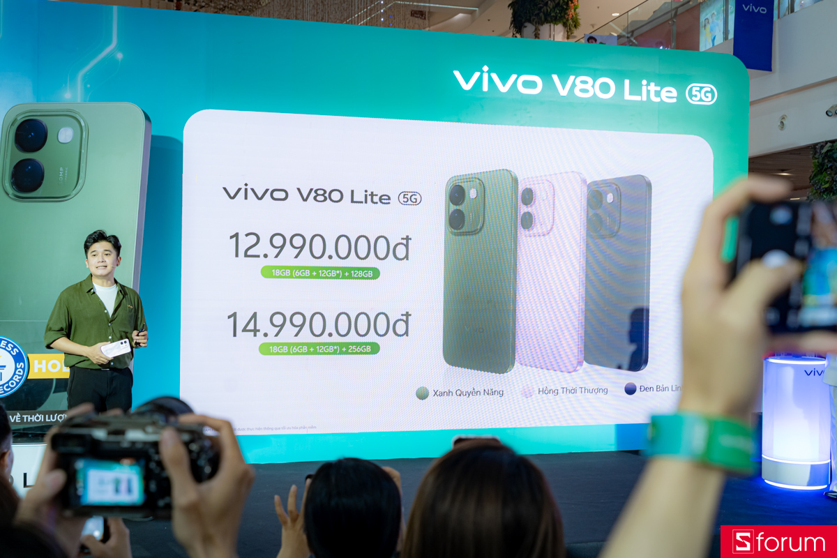 Giá bán các phiên bản bộ nhớ của vivo V80 Lite 5G