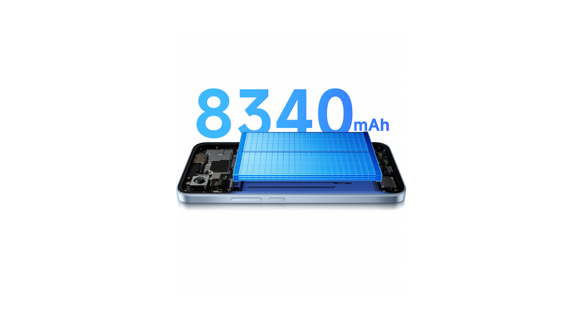Pin 8,340mAh cho thời gian sử dụng dài