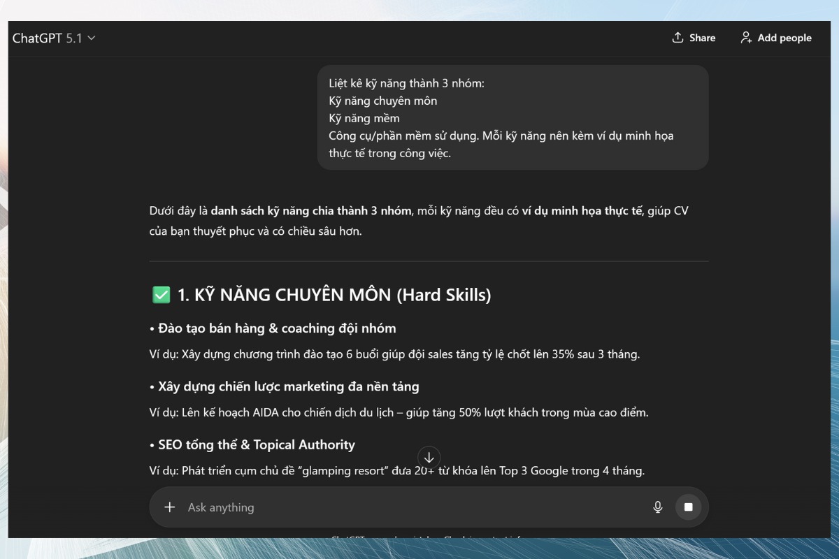 Phân loại kỹ năng và đưa ví dụ cụ thể