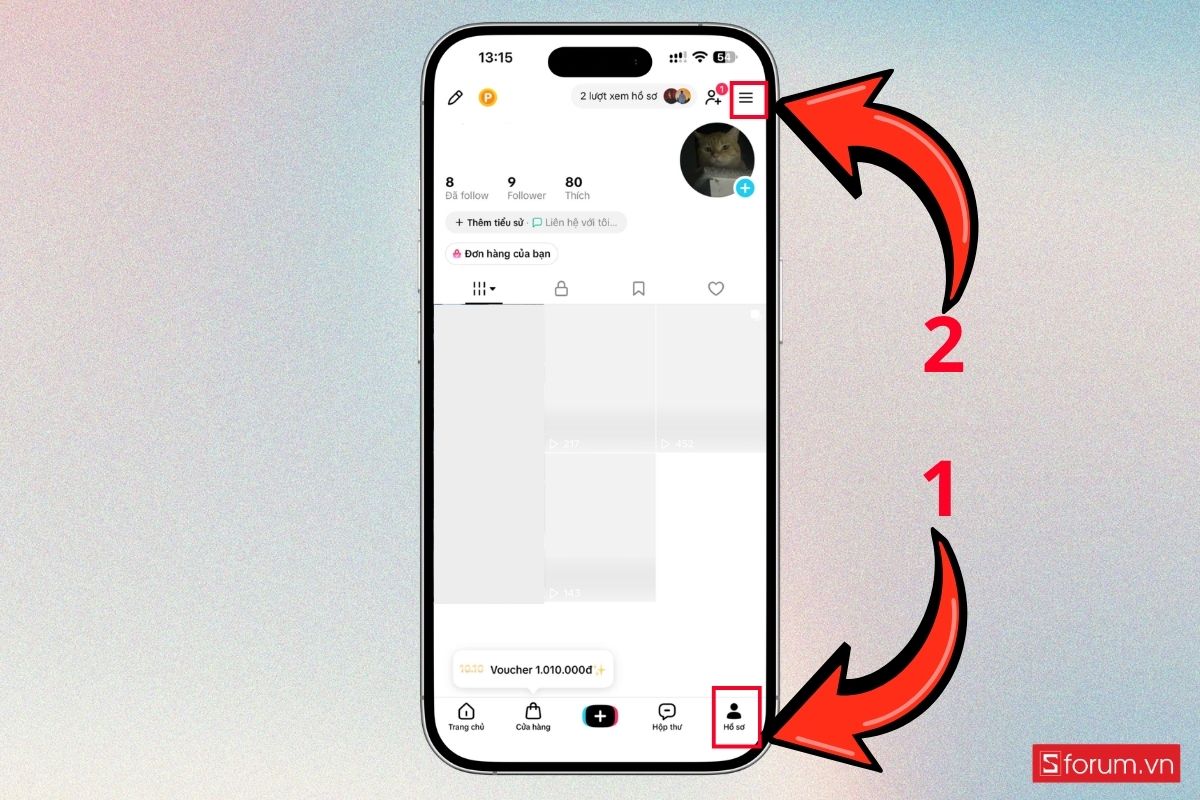 Cách thiết lập và sử dụng ẩn danh sách follow trên TikTok bước 1