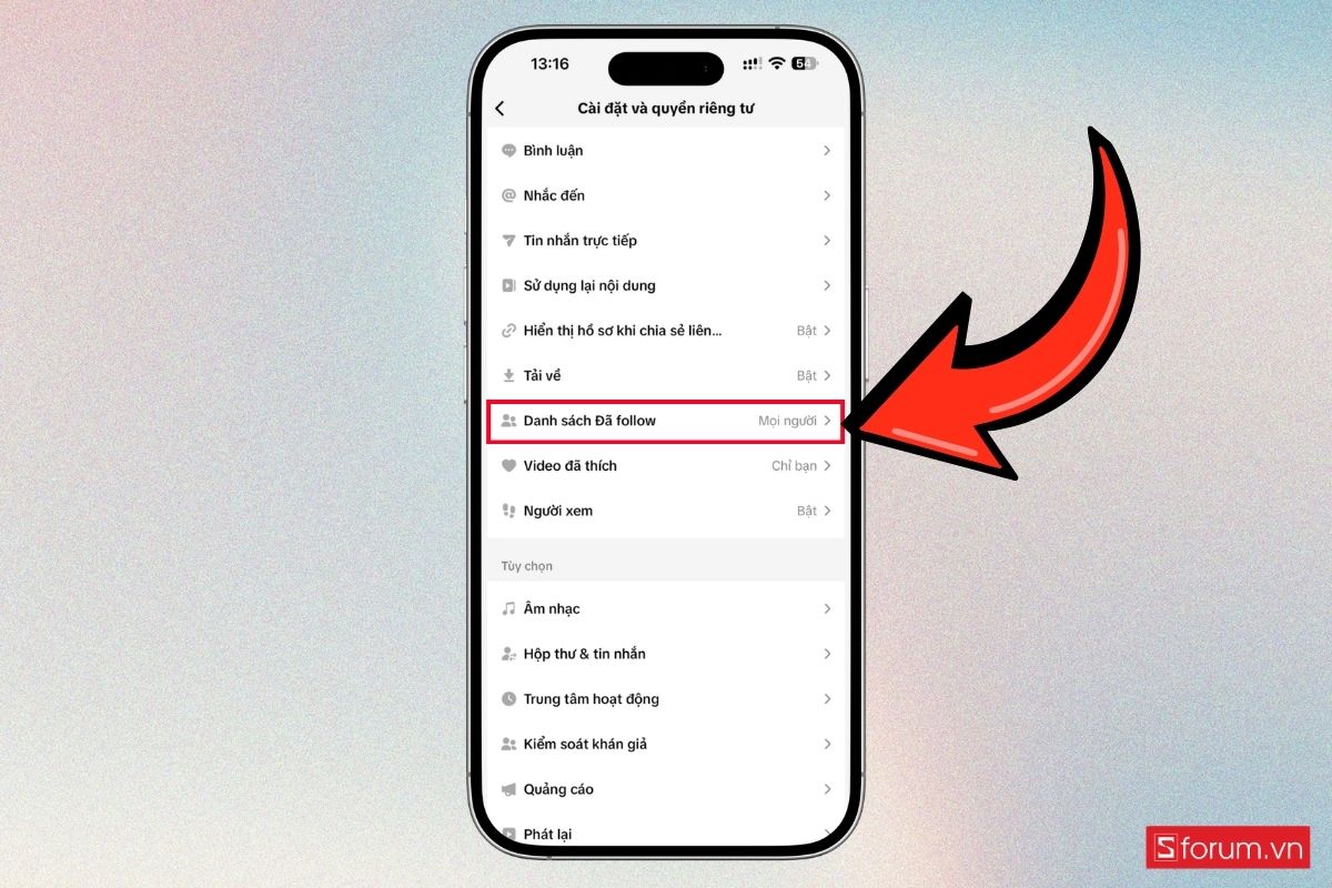 Cách thiết lập và sử dụng ẩn danh sách follow trên TikTok bước 3
