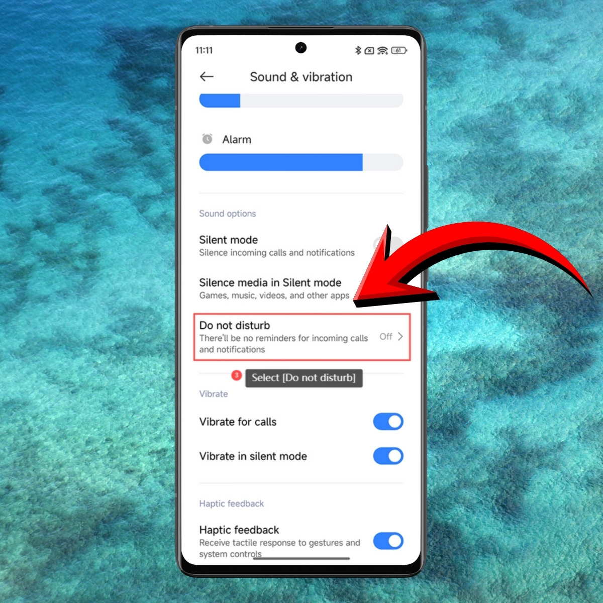 Chọn mục Không làm phiền