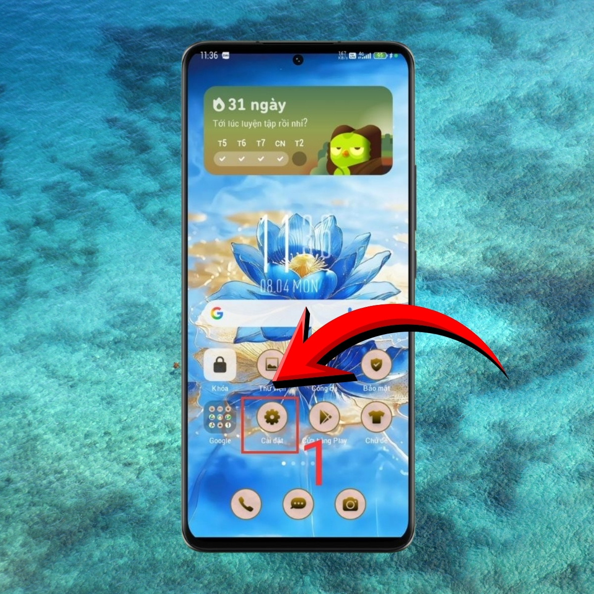 Mở ứng dụng Cài đặt