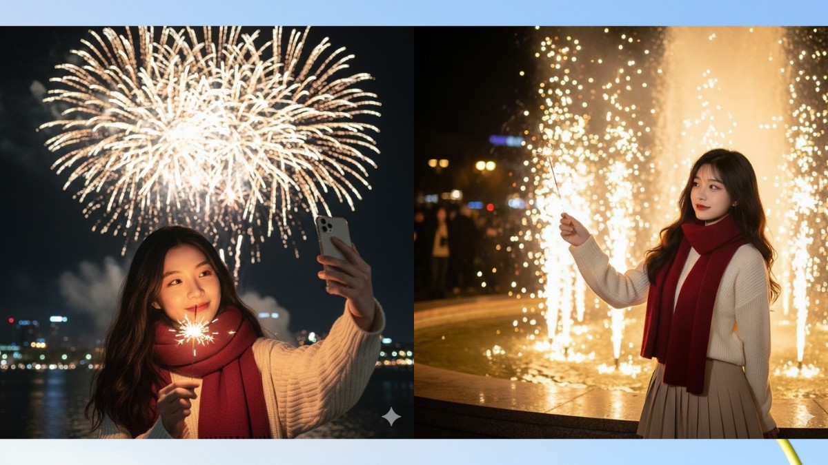 Cách tạo ảnh chân dung selfie pháo bông AI rực rỡ đêm Giao thừa Cách tạo ảnh chân dung selfie pháo bông AI rực rỡ đêm Giao thừa