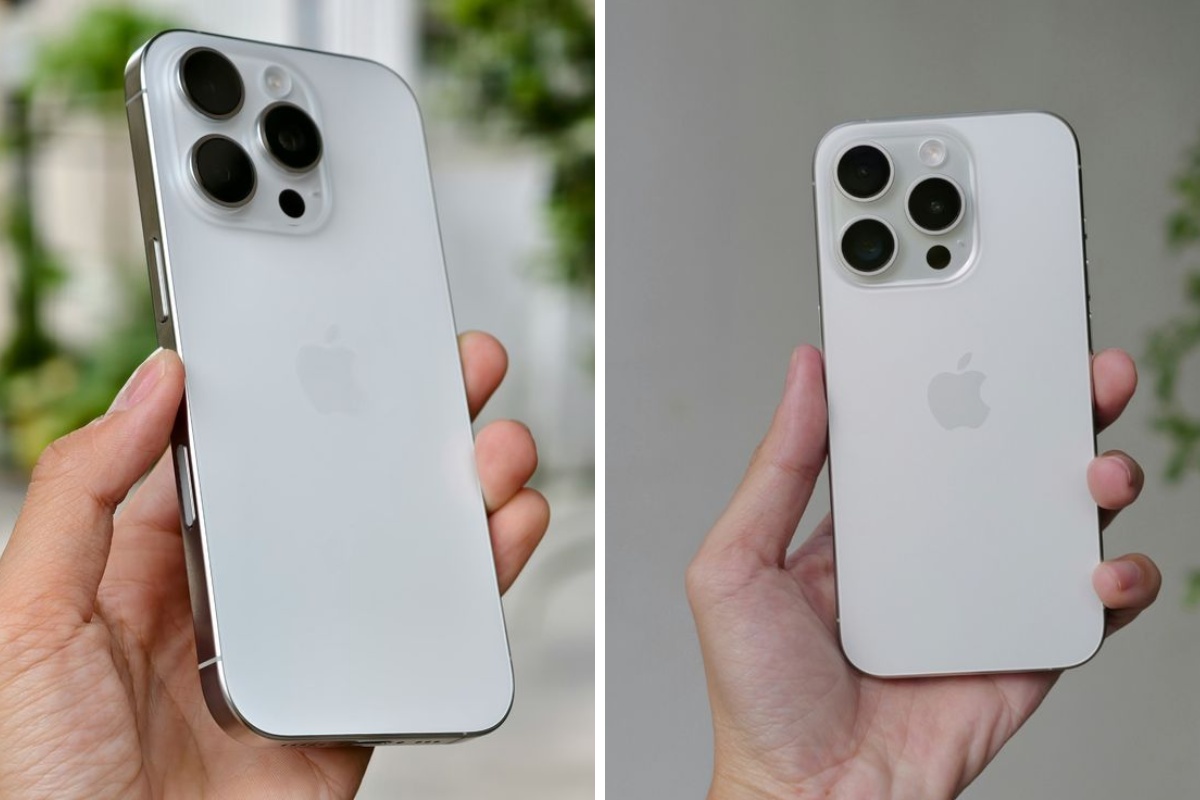 Cận cảnh mặt lưng iPhone 16 Pro Max màu trắng