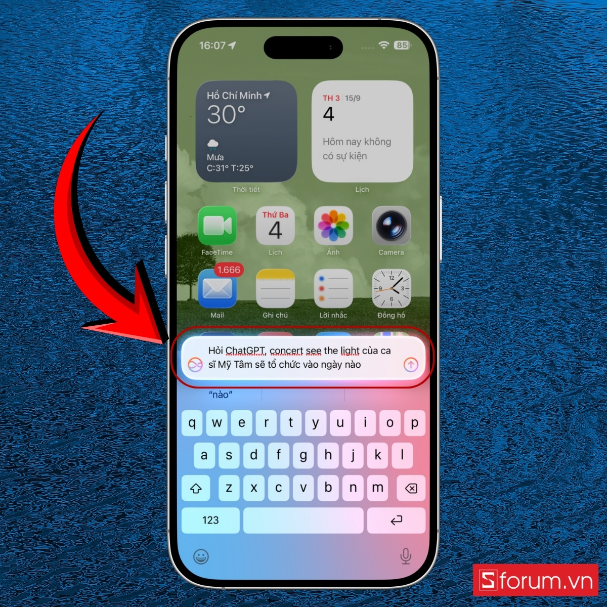 Hướng dẫn sử dụng Apple Intelligence với Siri trên iPhone bước 1