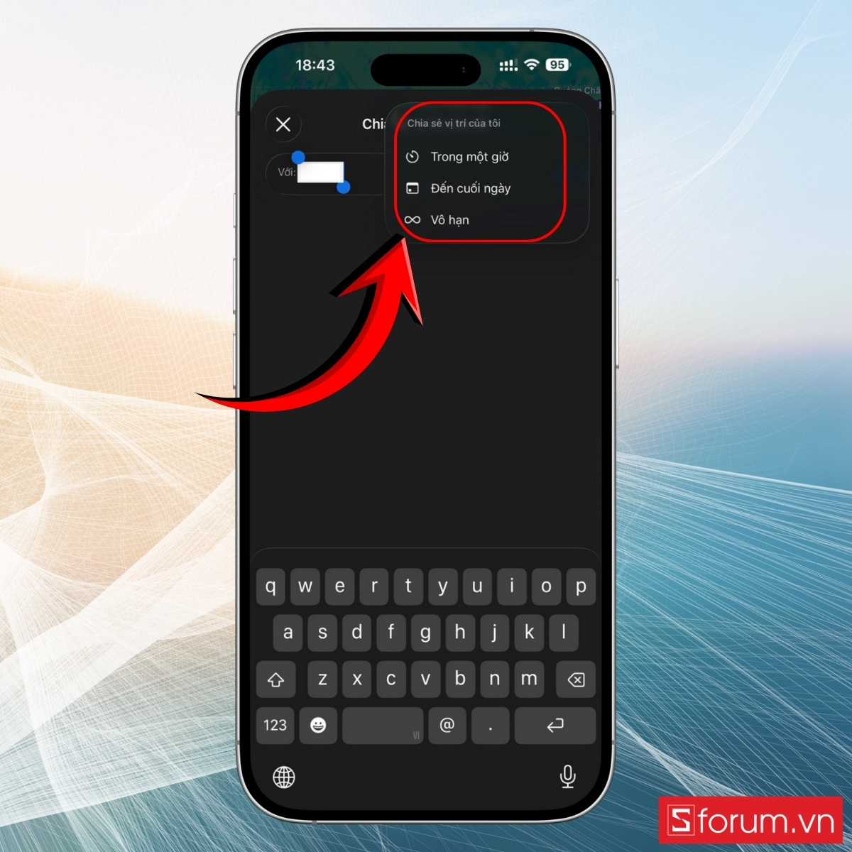 Thiết lập thời gian chia sẻ