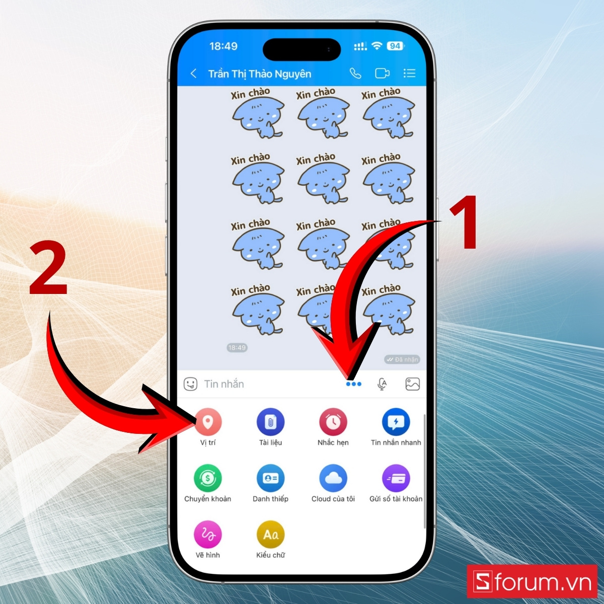 Gửi vị trí trong cuộc trò chuyện