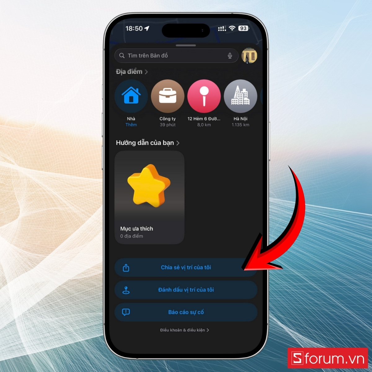 Chọn Chia sẻ vị trí của tôi