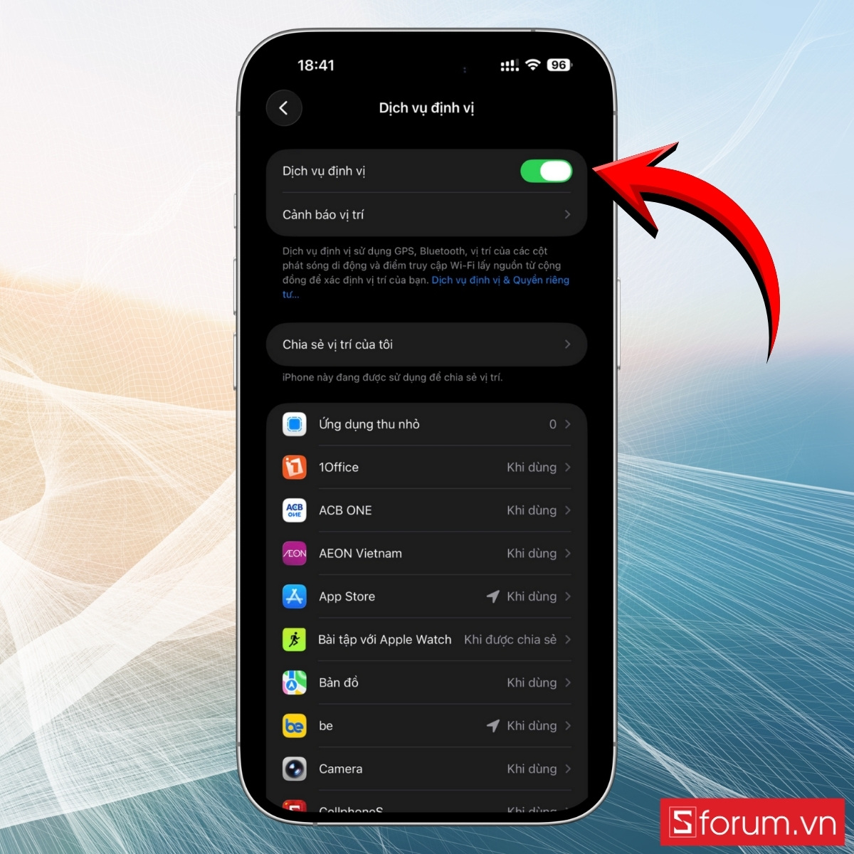 Bật chức năng định vị trên iPhone