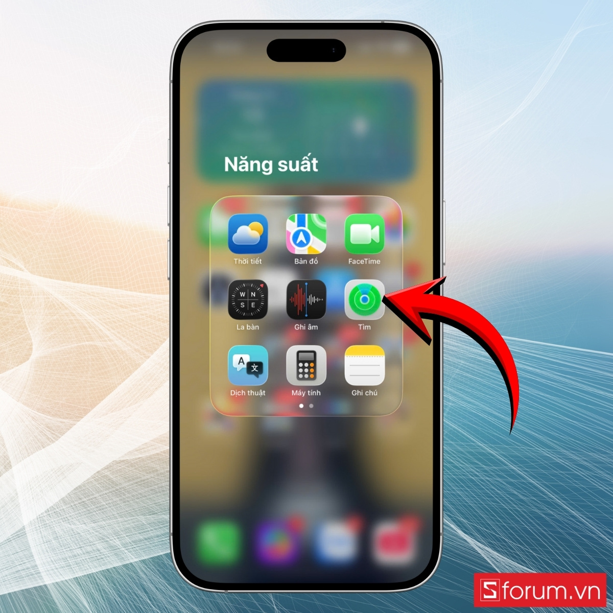 Mở ứng dụng Tìm