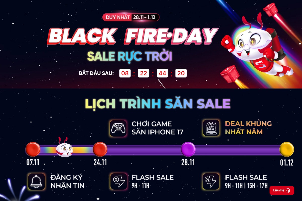 Deal khủng nhất năm đổ bộ Black Fire Day từ 28/11