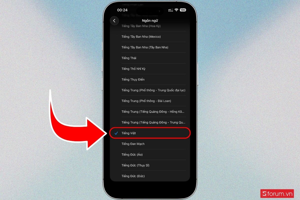 Cách cài Siri bằng tiếng Việt trên iPhone 18 Pro Series bước 3