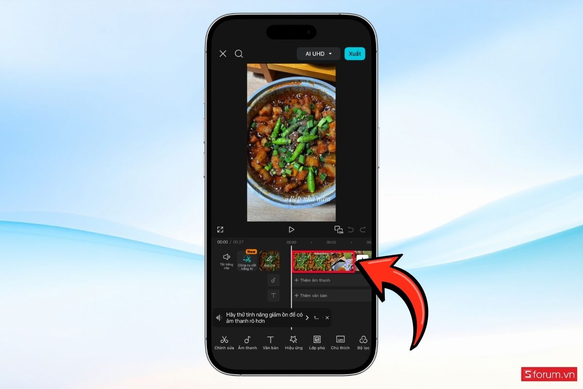 Cách cắt video trên iPhone 17 Pro Max bằng CapCut bước 3