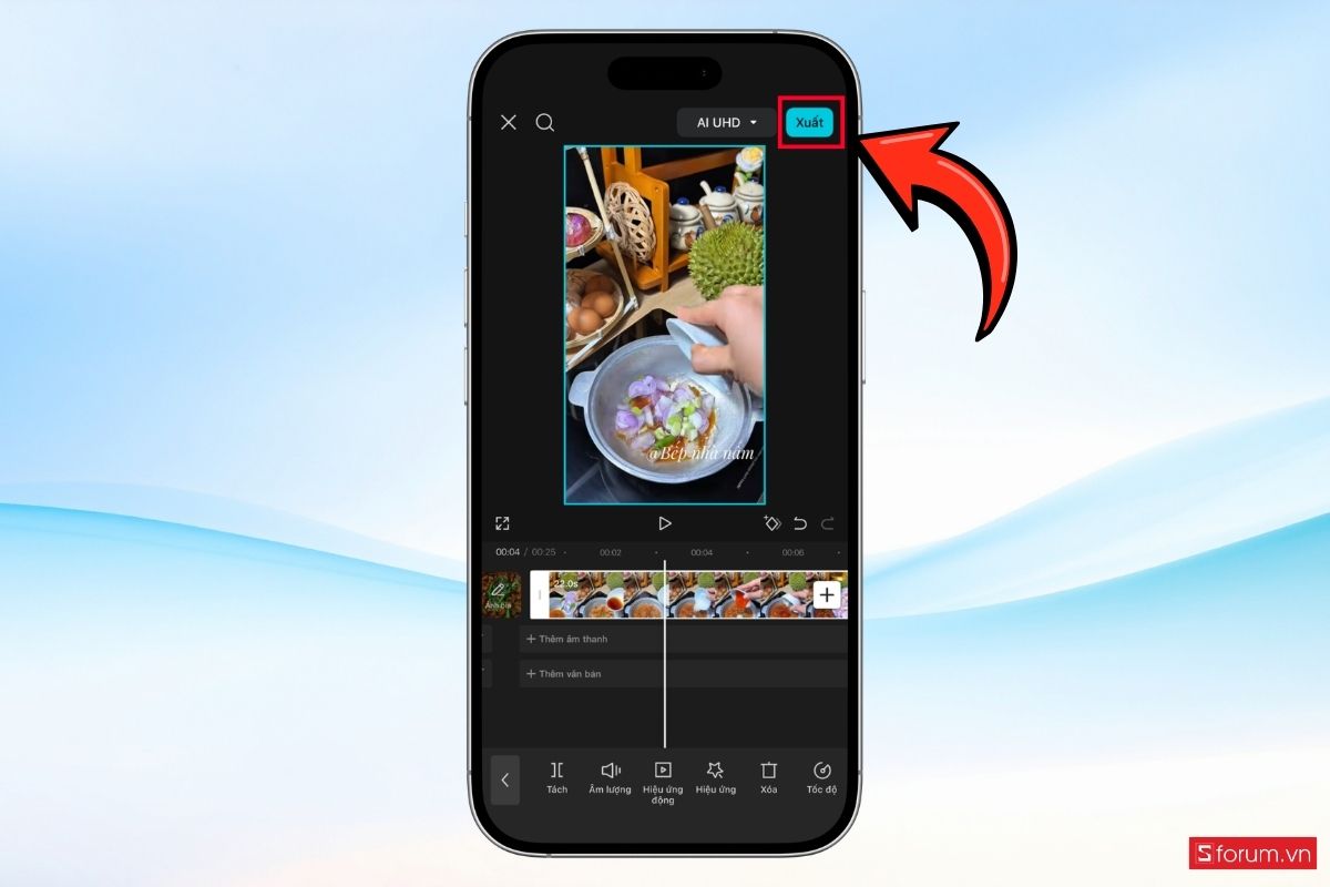 Cách cắt video trên iPhone 17 Pro Max bằng CapCut bước 5