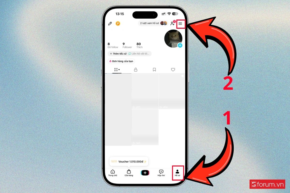 Cách chặn tin nhắn người lạ trên TikTok bước 1