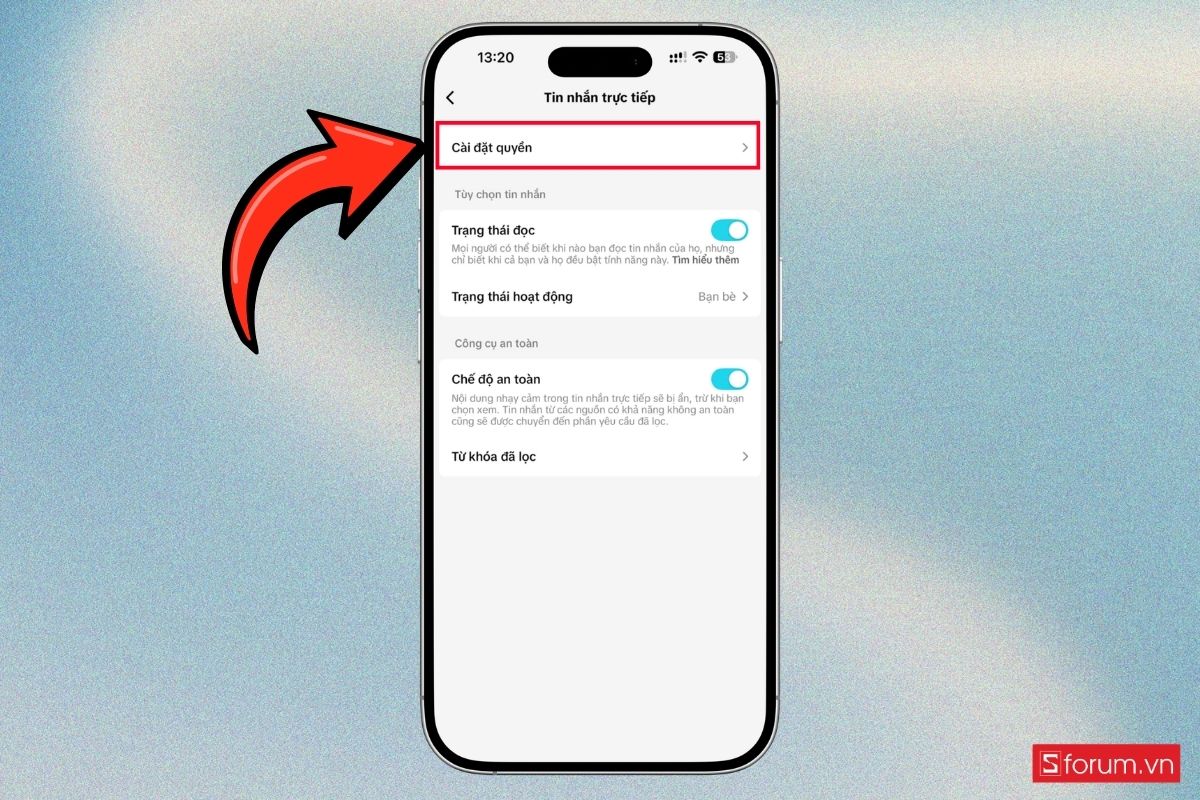 Cách chặn tin nhắn người lạ trên TikTok bước 3