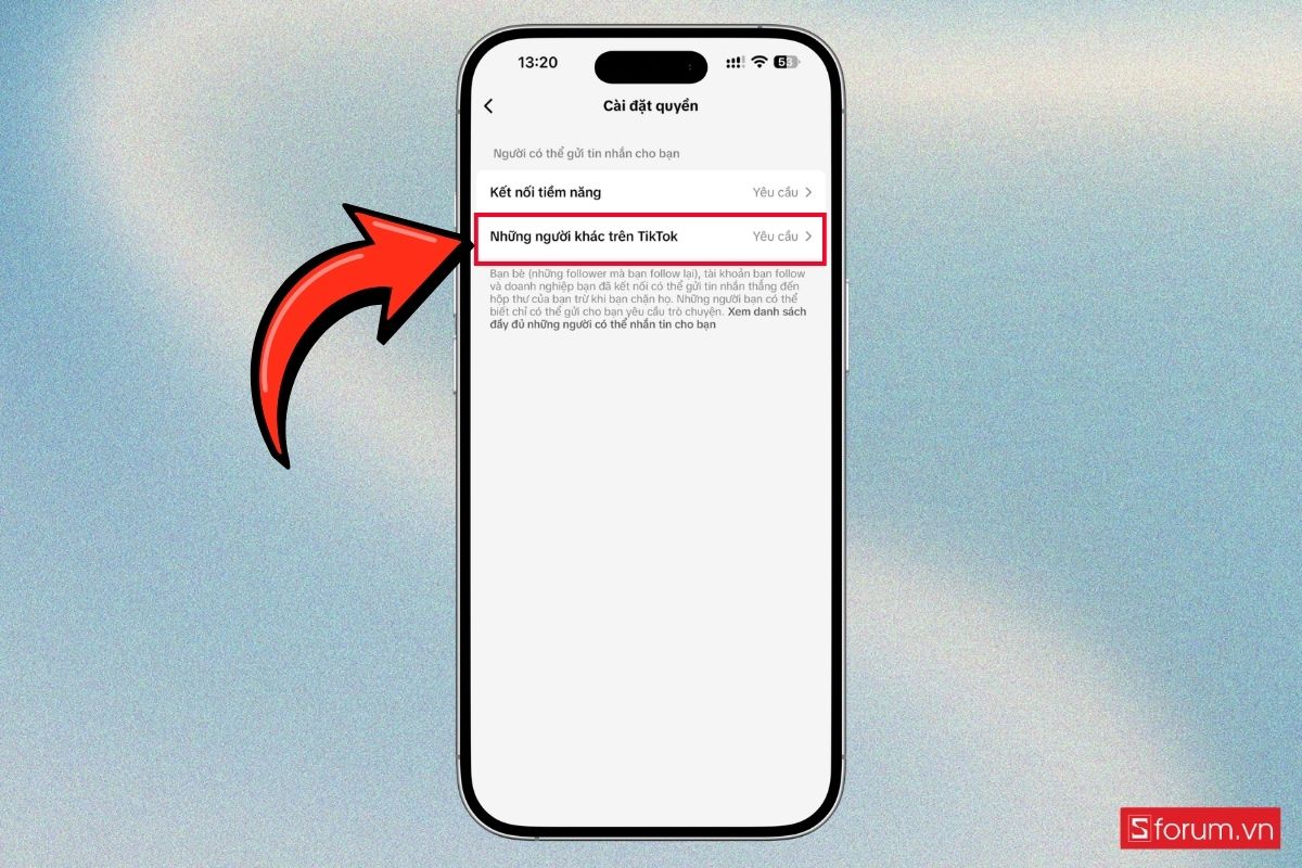 Cách chặn tin nhắn người lạ trên TikTok bước 4