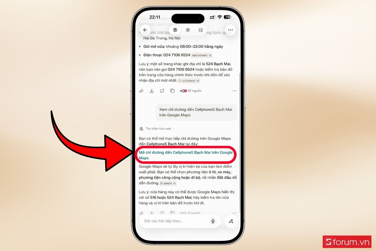 Cách chọn dữ liệu bản đồ Google hoặc Apple Maps trên Perplexity bước 7